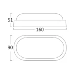 LED Außenwandlampe Bulkhead 3000K -  H  160mm x B  90mm x  D  51 mm  - 8w 650lm  - IP 54  -  Wieß – Bild 4