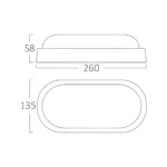 LED Außenwandlampe Bulkhead 6500K -  H  260mm x B  135mm x  D  58 mm  - 18w 1750lm  - IP 54  -  Wieß – Bild 4