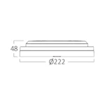 LED Außenlampe Bulkhead 18w  2020lm  3 CCT IP65 - Ø 222 mm x H  48 mm  - Weiß – Bild 4