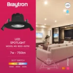 LED Einbauspot 3CCT 85mm ( Loch 70mm ) - Fest - IP54 - 630lm 7w - Schwarz – Bild 6