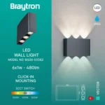 LED Außenwandlampe Vector 6 -  B160mm x H100mm x D41mm - 3 CCT - 6x1w 480lm - IP 65  -  Anthrazit – Bild 8