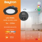 LED Einbauspot 3CCT 85mm ( Loch 70mm ) - Fest - IP40 - 220lm 3w - Schwarz – Bild 7