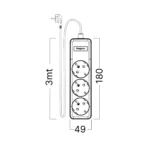 Verlängerungskabel BRY-XLINE – 3-fach EU Steckdosenleiste – 3 m – Bild 6