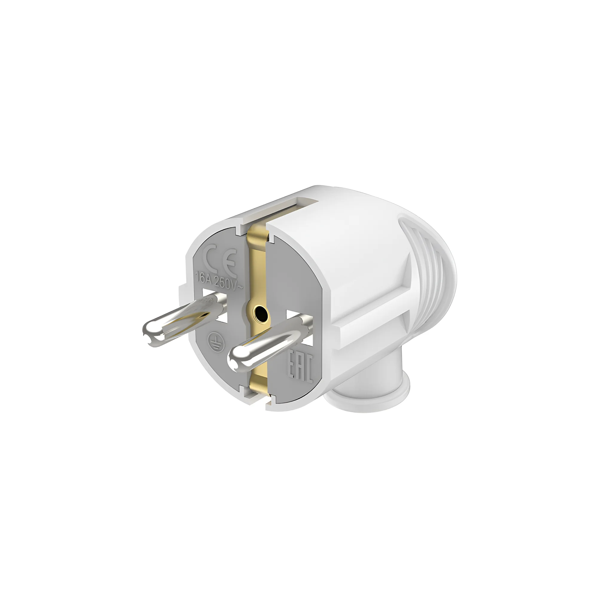 BY74-00003-2 Schutzkontakt - Kabelstecker Standard – L-Typ – 230V, 16A - weiß – Bild 1