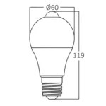 LED Glühbirne / Lampe mit Bewegungssensor – E27 9W – IP20 – A60 LED Birne 1620lm – 3000K Warmweiß – 10er Pack – Bild 2