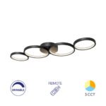 Nela SR1 LED Deckenleuchte – Rund - Dimmbar & 3CCT – 60W – Mit Fernbedienung  – Schwarz