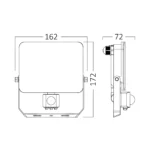 LED Außenstrahler 30W mit Bewegungsmelder – Flutlichtstrahler - IP65 - 2850lm -  3CCT Farbtemperatur (3000K/4000K/6500K) – Bild 3