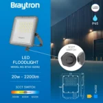 LED Strahler  - 20W - 2200lm – Außenstrahler IP65 – 3CCT Farbwahl –  Fluter Flutlicht - Anthrazit ( Grau ) – Bild 5