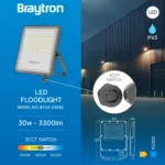 LED Strahler  - 30W - 3300lm – Außenstrahler IP65 – 3CCT Farbwahl –  Fluter Flutlicht - Anthrazit ( Grau ) – Bild 5