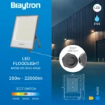 LED Strahler  - 200W - 22000lm – Außenstrahler IP65 – 3CCT Farbwahl –  Fluter Flutlicht - Anthrazit ( Grau ) – Bild 5