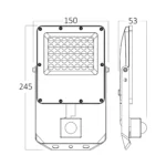 LED Strahler mit Bewegungsmelder und Dämmerungssensor - 30W , 3300lm – Außenstrahler IP54 – 3CCT Farbwahl –  für Garten, Hof, Einfahrt & Baustelle - Anthrazit – Bild 4