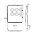 LED Strahler mit Bewegungsmelder und Dämmerungssensor - 50W 5500lm – Außenstrahler IP65 – 3CCT Farbwahl –  für Garten, Hof, Einfahrt & Baustelle - Anthrazit – Bild 4
