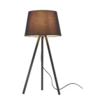 Tischleuchte / Lampe - 3-Bein Designleuchte mit satiniertem, lichtstreuendem Kunststoffschirm & Chrombeinen  - E27 - Schwarz – Bild 2