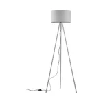 Stehleuchte / Lampe - H:155 cm  - 3-Bein Designleuchte mit satiniertem, lichtstreuendem Kunststoffschirm & Chrombeinen  - E27 - Weiß
