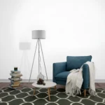 Stehleuchte / Lampe - H:155 cm  - 3-Bein Designleuchte mit satiniertem, lichtstreuendem Kunststoffschirm & Chrombeinen  - E27 - Weiß – Bild 4