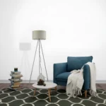Stehleuchte / Lampe - H:155 cm  - 3-Bein Designleuchte mit satiniertem, lichtstreuendem Kunststoffschirm & Chrombeinen  - E27 - Grau – Bild 4